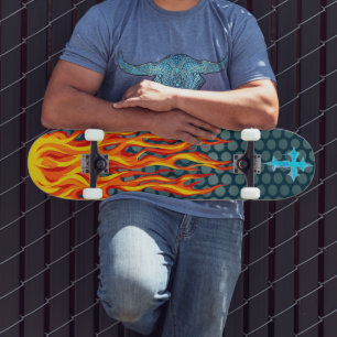 Kreuzflammen Skateboard