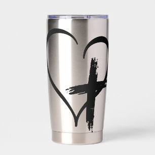 Kreuzherz-Symbol Thermobecher