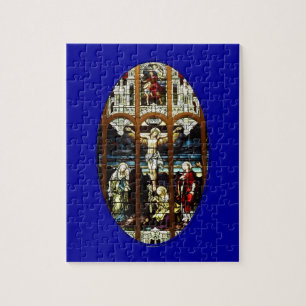 Kreuzigung des Jesus-Buntglasfensters Puzzle