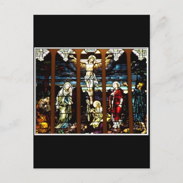Kreuzigung - Jesus am Kreuz (festes Glas) Postkarte (Vorderseite)