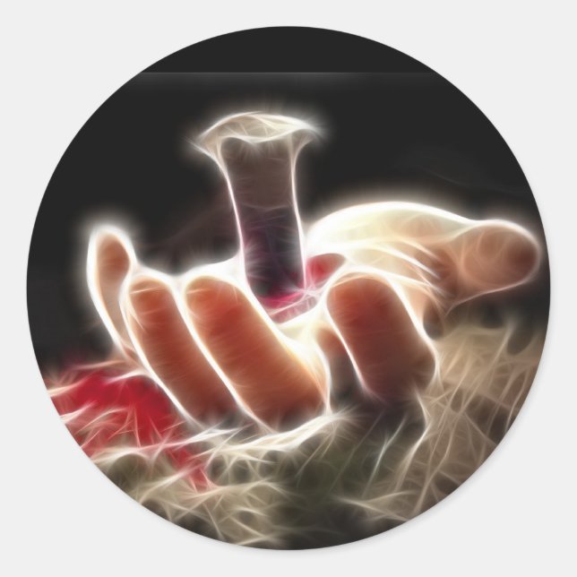 Kreuzigung Runder Aufkleber (Vorderseite)