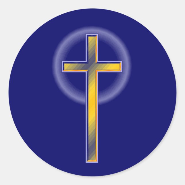 Kreuzkleber Runder Aufkleber (Vorderseite)