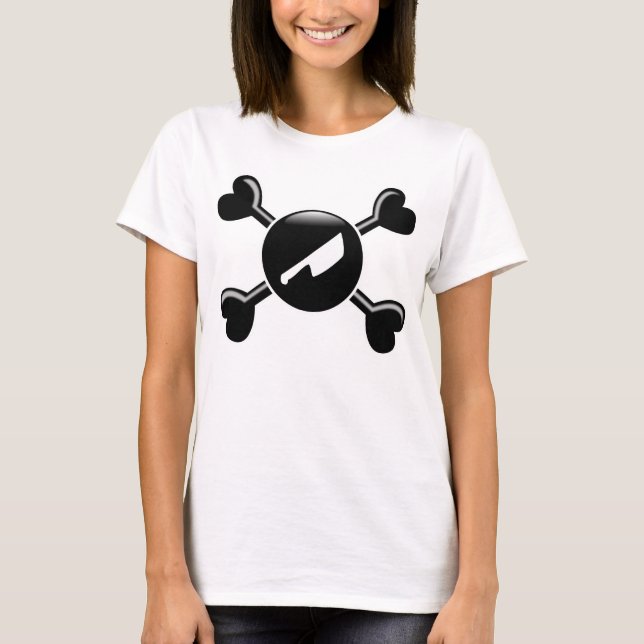 Kreuzknochen Fleisch schneiden T-Shirt (Vorderseite)