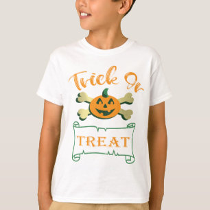 Kreuzknochen Halloween-Kürbis zu Trick oder zu Gas T-Shirt