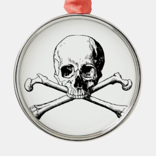 Kreuzknochen Silbernes Ornament