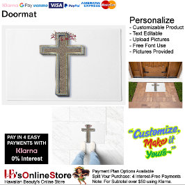 Kreuzmatte mit weißem Hintergrund Fußmatte