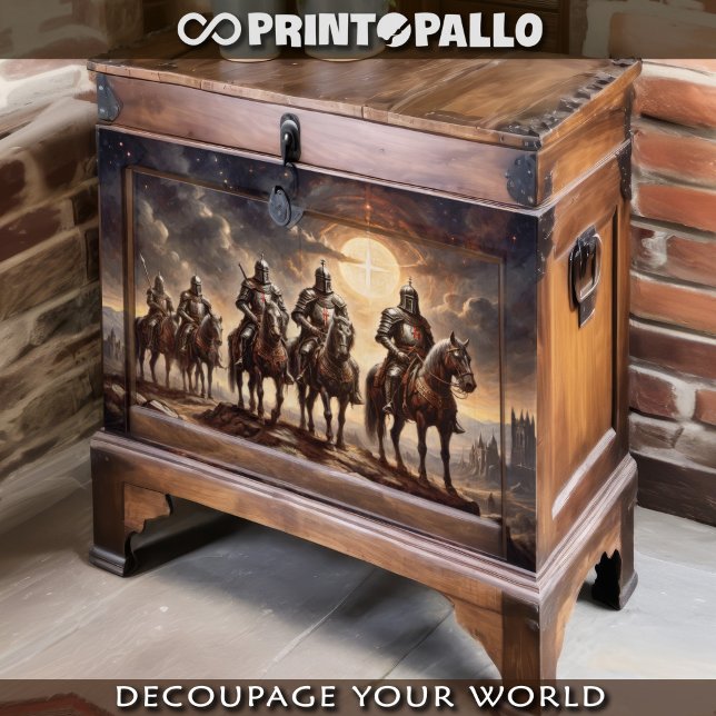 Kreuzritter marschieren auf Pferd Seidenpapier (Von Creator hochgeladen)