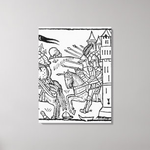 Kreuzritter reiten hinaus in den Kampf Leinwanddruck