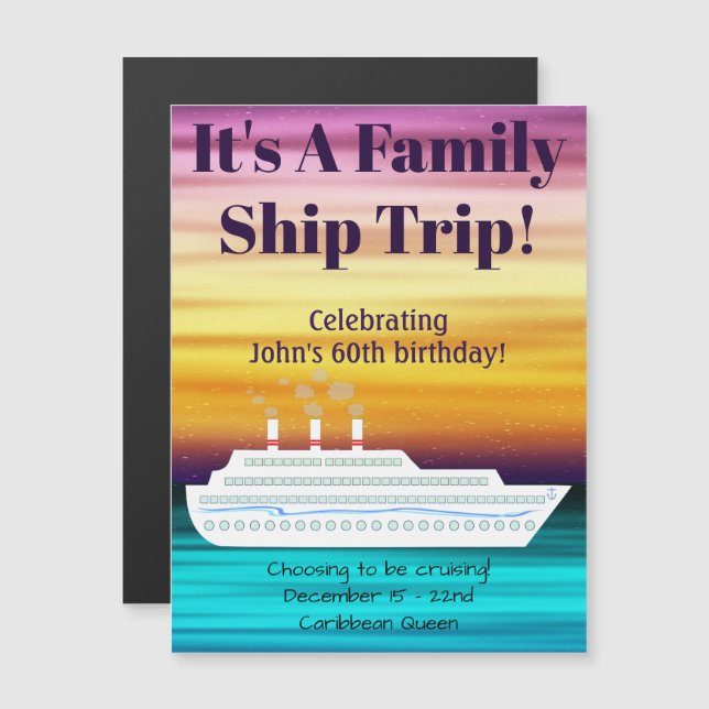 Kreuzschiff Sonnenuntergang Thema Tür Magnet (Vorne/Hinten)