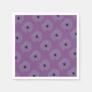 Kreuzspinne im Netz mit Tautropfen wie Perlen Serviette