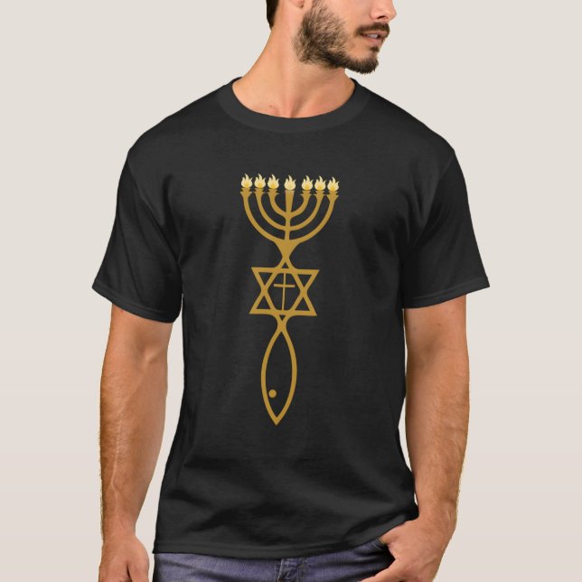Kreuzstern des messianischen Judentums von David j T-Shirt (Vorderseite)