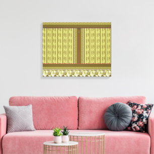 Kreuzstich einer Vase mit Blume Leinwanddruck