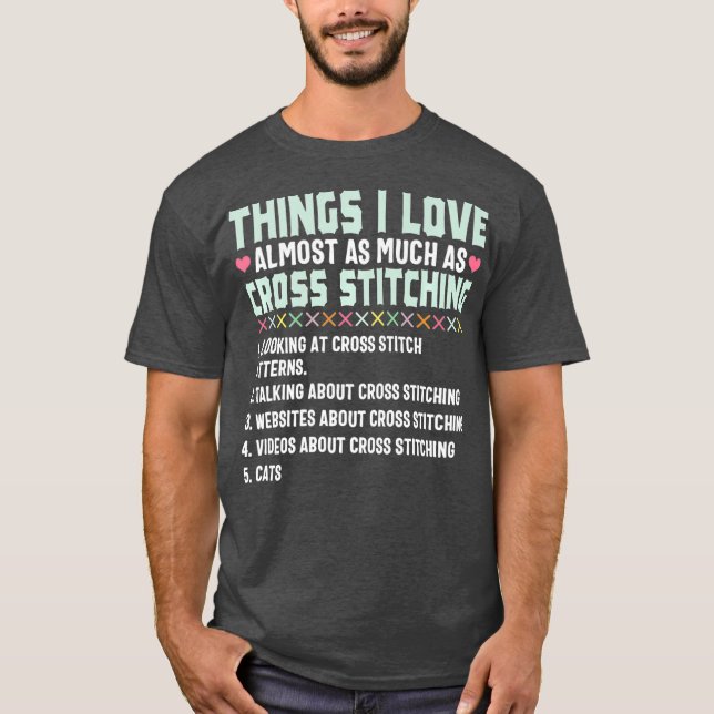 Kreuzstich Funny Liebe Stitching Nähgeschenk T-Shirt (Vorderseite)