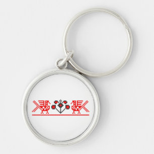 Kreuzstich Hochzeitspaar elegante Liebesvögel Schlüsselanhänger