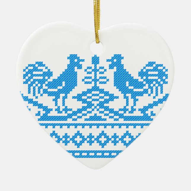 Kreuzstich Keramik Ornament (Vorne)