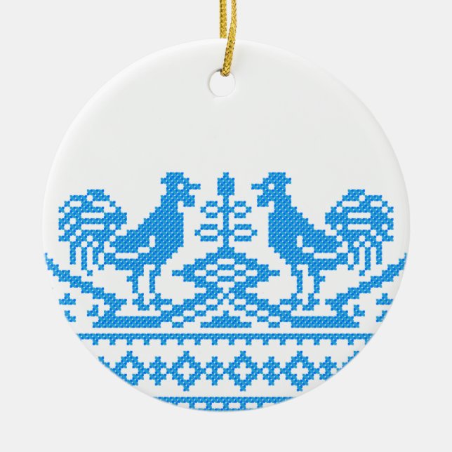 Kreuzstich Keramikornament (Vorne)