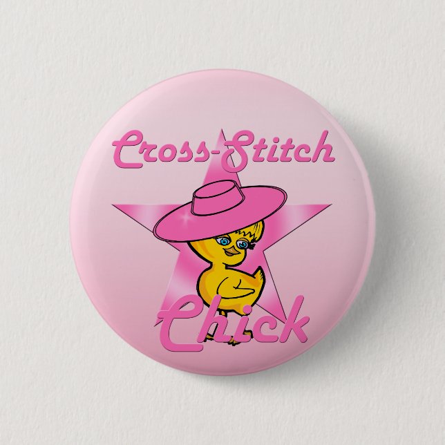 Kreuzstich Kick #8 Button (Vorderseite)