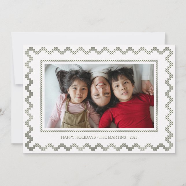 Kreuzstich-Rahmen Weihnachtsfeiertag Weihnachtskar Feiertagskarte (Vorderseite)