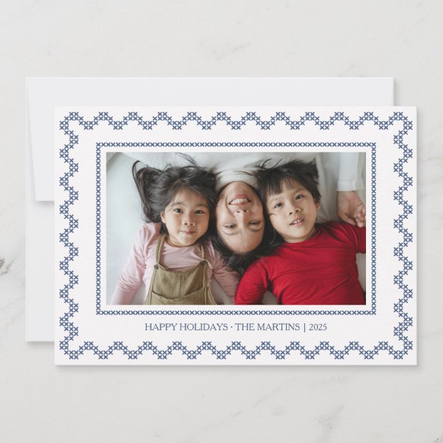 Kreuzstich-Rahmen Weihnachtsfeiertag Weihnachtskar Feiertagskarte (Vorderseite)