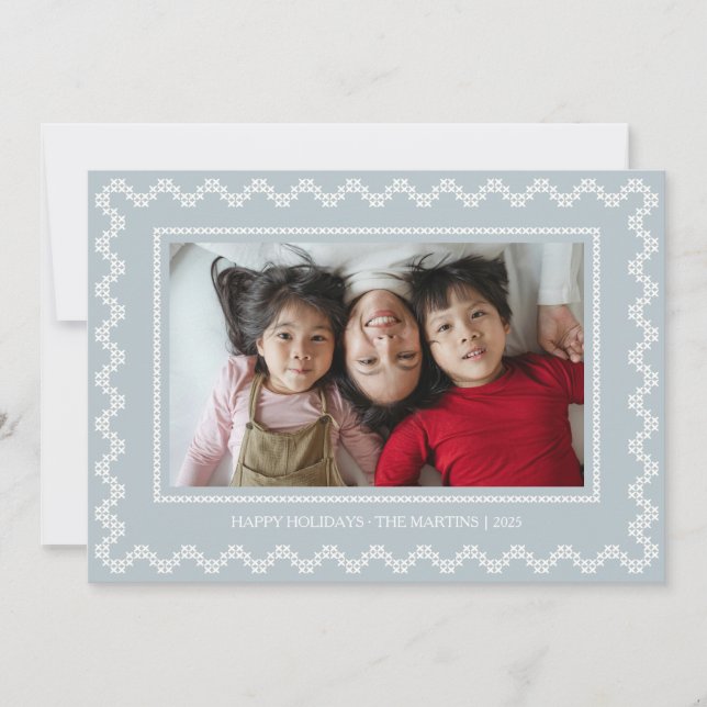 Kreuzstich-Rahmen Weihnachtsfeiertag Weihnachtskar Feiertagskarte (Vorderseite)