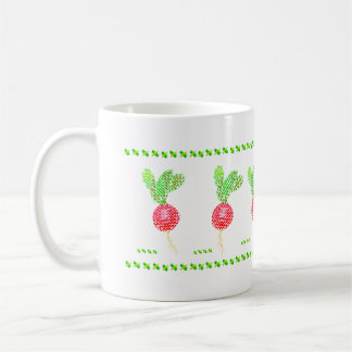 Kreuzstich-Stickerei Rettiche Kaffeetasse