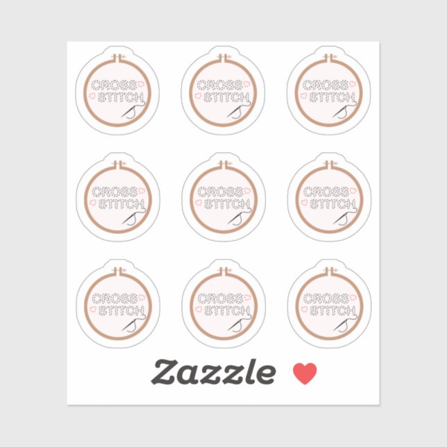 Kreuzsticken Stickerei Stickerei Nähen Hobbyplaner Aufkleber (Blatt)