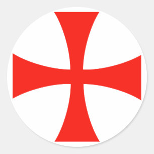 Kreuzsticker für Knight's Templar Runder Aufkleber