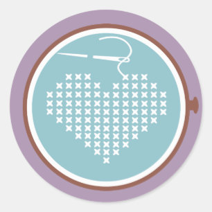 Kreuzstickerstickerei Runder Aufkleber