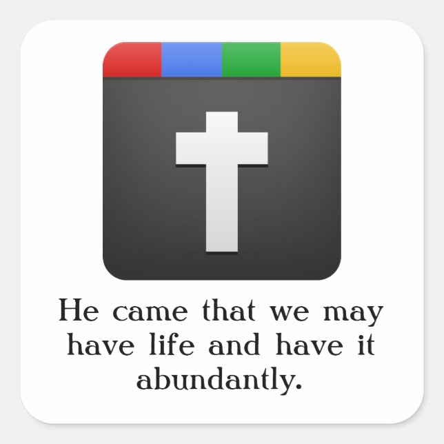 Kreuzsymbol Quadratischer Aufkleber (Vorderseite)