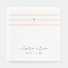 Kreuztaufe mit klassischen Streifen-Imitaten Serviette