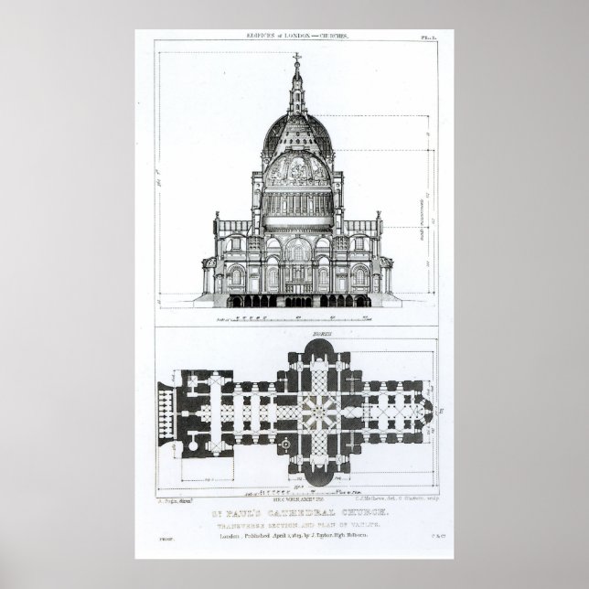 Kreuzung der St. Paul's Cathedral Poster (Vorne)