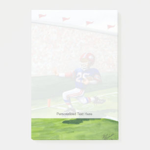 Kreuzung der Torlinie für eine Landung Post-it Klebezettel