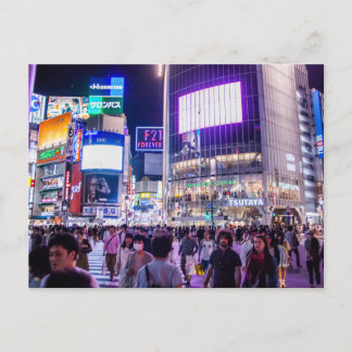 Kreuzung von Shibuya bei Nacht Postkarte