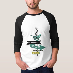 Kreuzungs-Vintages Restaurant-Zeichen T-Shirt