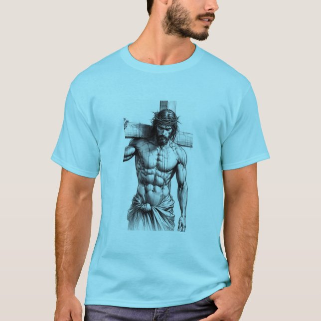Kreuzungsstärke - Jesus, der das Kreuz trägt T-Shirt (Vorderseite)