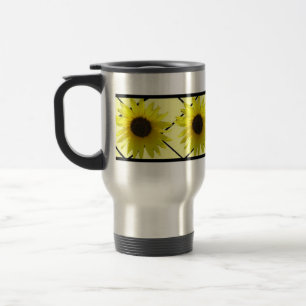 Kreuzweise Sonnenblume-Reise-Tasse Reisebecher