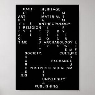 Kreuzworträtsel Archäologie und Anthropologie Poster