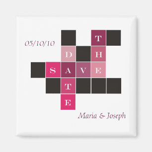 Kreuzworträtsel, das Save the Date Wedding ist Magnet