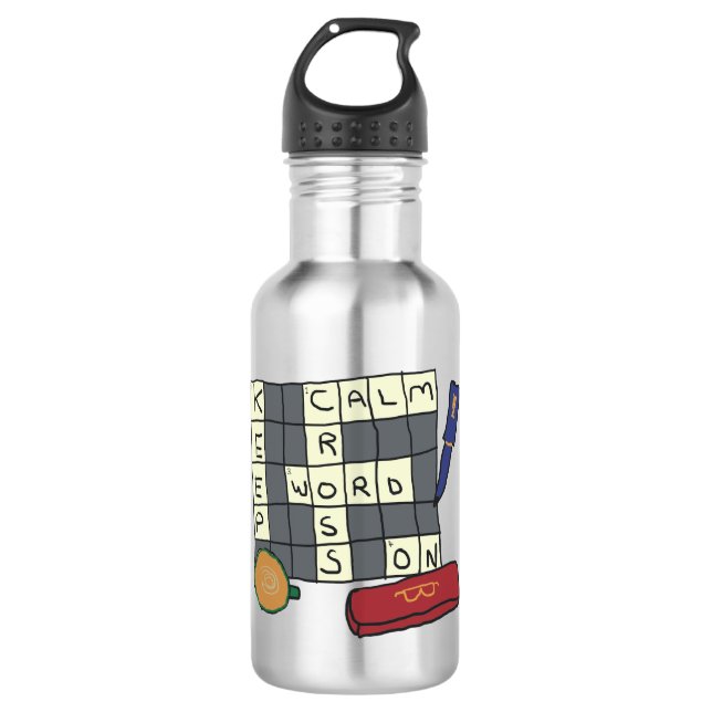 Kreuzworträtsel Edelstahlflasche (Vorderseite)