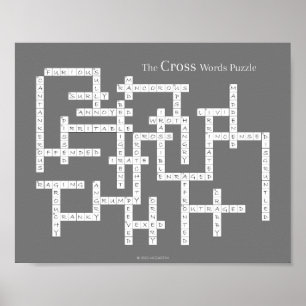 Kreuzworträtsel Puzzle Grumpy Spaß Gray Poster