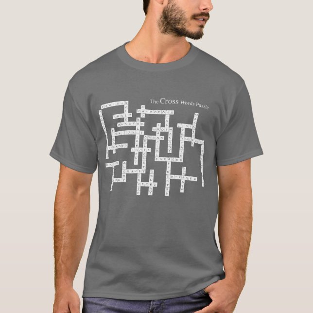 Kreuzworträtsel Puzzle Grumpy Vokabular Spaß T-Shirt (Vorderseite)