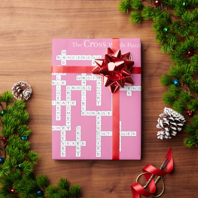 Kreuzworträtsel Puzzle Semantics Spaß Rosa Geschenkpapier (Feiertagsgeschenk)