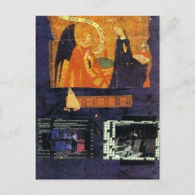 Kreuzworträtsel und Angel Postkarte (Vorderseite)