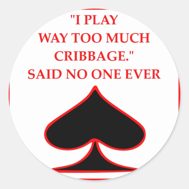 KRIBBAGE RUNDER AUFKLEBER (Vorderseite)