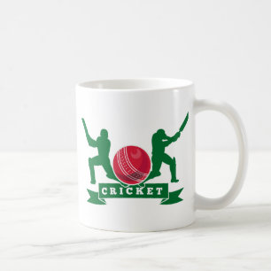 Kricket Batsman-Silhouette-Schlagenball Tasse