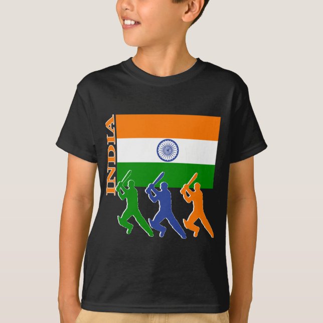 Kricket Indien T-Shirt (Vorderseite)