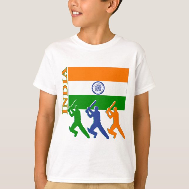 Kricket Indien T-Shirt (Vorderseite)