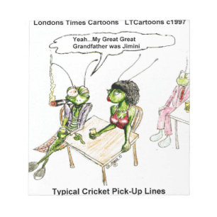 Kricket Pick-up Lines Funny Notizblock