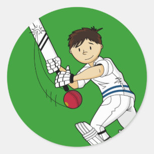 Kricket-Schlagmann-Aufkleber Runder Aufkleber