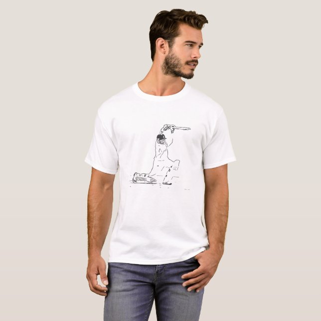 Kricket-Schlagmann-Kricketspieler-Entwurf 1 T-Shirt (Vorne ganz)